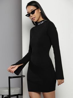 Calvin Klein - Logo Intarsia Sweater Black Color Dress