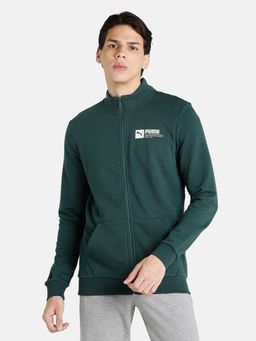 Puma - Graphic Mens Green Hoodie