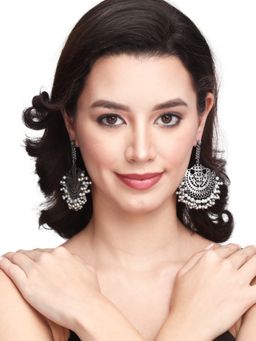 Anvik - Silver Oxidised Chandbali