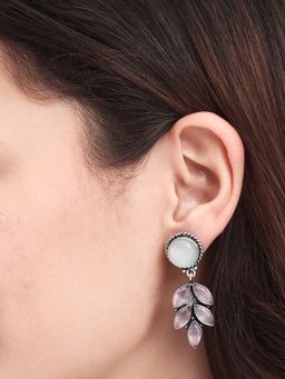 Anvik - Multi-Color Oxidised Leaf Drop Earrings