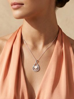 Ornate Jewels - 925 Silver Fresh Water Pearl Teardrop Radiance Necklace for Women and Girls