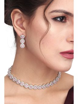 Anvik - Blush Pink & White Crystal Necklace Set
