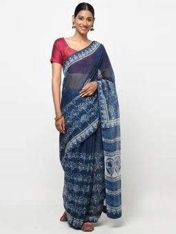 Fabindia - Cotton Silk Block Printed Sari