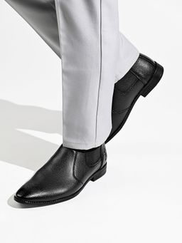 Louis Stitch - Brunette Black Mid-Top Chelsea Boots