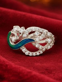 Estele - Mayura Morbagh Rhodium Silver Peacock Ring