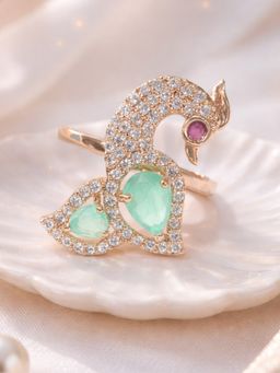 Estele - Ranjika Morbagh Mint Green Peacock Ring