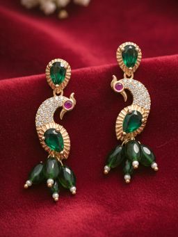 Estele - Swarnika - Morbagh Green Drop Earrings