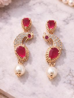 Estele - Rajvika - Morbagh Ruby Pink Drop Earrings