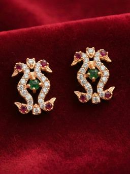 Estele - Rajvika - Morbagh Rose Gold CZ Stud Earrings