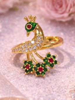 Estele - Gold Peacock Multi-Color CZ Ring