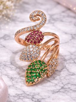Estele - Royal Peacock Ruby Multi-Color CZ Ring
