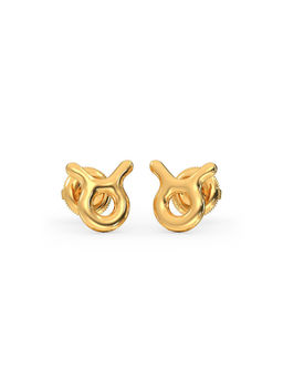 Candere by Kalyan Jewellers - 18K Yellow Gold Taurus Stud Earring for Women