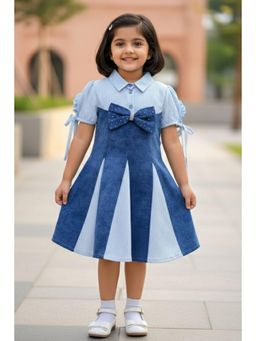 Lagorii - Girls Blue Denim Embellished Dress
