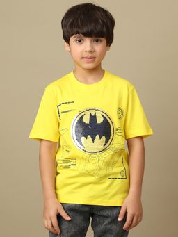 Kidsville - Official Batman Reversible Sequin Printed Regular Fit Cotton Tshirt For Boys