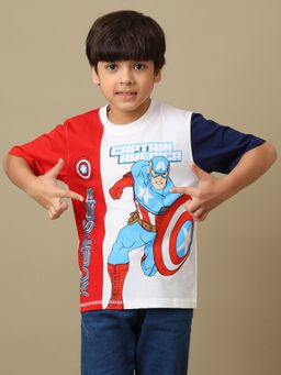 Kidsville - Official Marvel Comic Captain America Printed Regular Cotton Tshirt For Boys