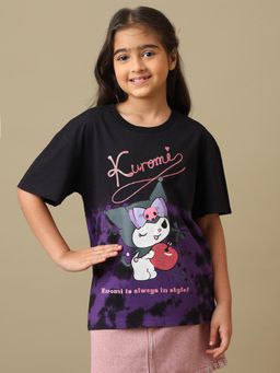 Kidsville - Official Hello Kitty Kuromi Printed Relaxed Fit Cotton Tshirt For Girls