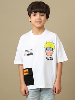 Kidsville - Official Naruto Graphic Printed Oversized Cotton Tshirt For Boys