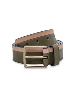 United Colors of Benetton - Men Leather Belt Dual Tone Olive