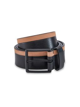 United Colors of Benetton - Men Leather Belt Dual Tone Black