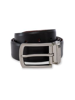 United Colors of Benetton - Men Reversible Leather Grain Textured Belt - Brown & Tan