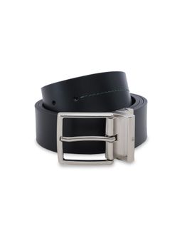 United Colors of Benetton - Men Reversible Genuine Leather Solid Belt - Black & Navy Blue