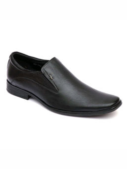 Hitz - Men's Black Leather Slip-On Formal Shoes