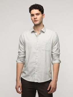 Crocodile - Men Light Grey Essential Solid Shirt