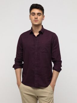 Crocodile - Men Wine Essential Solid Shirt