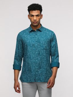 Crocodile - Men Comfort Fit Classic Light Teal Shirt for Casual Elegance