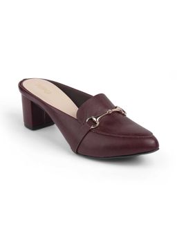 PEPPER - Women Block Mules Heels - Maroon