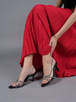 MOZAFIA - Black Women Casual Beaded Sandal Heels