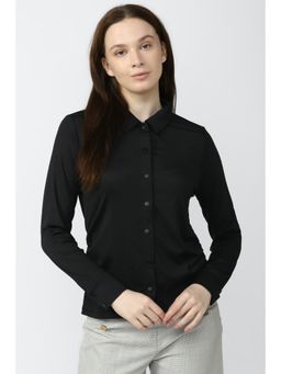 Van Heusen - Women Black Solid Long Sleeves Casual Shirt