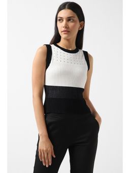 Van Heusen - Women Black Print Casual Round Neck Top