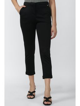 Van Heusen - Women Black Solid Casual Regular Fit Trousers