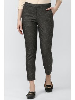 Van Heusen - Women Grey Print Casual Regular Fit Trousers