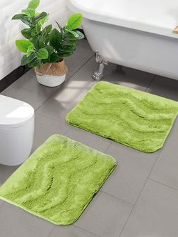 Saral Home - Anti-Slip Bathmat (Green, Cotton, Standard Size)