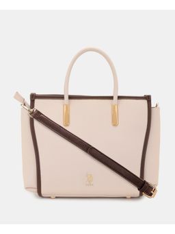 U.S. POLO ASSN. - Women Nude Uspa Alix Dual Carry Elegant Satchel Bag with Detachable Strap