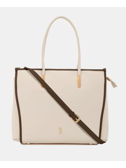 U.S. POLO ASSN. - Women Nude Uspa Adah Elegant Office and Everyday Use Tote Bag With Detachable Strap