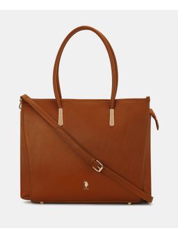 U.S. POLO ASSN. - Women Tan Uspa Adah Elegant Office and Everyday Use Tote Bag
