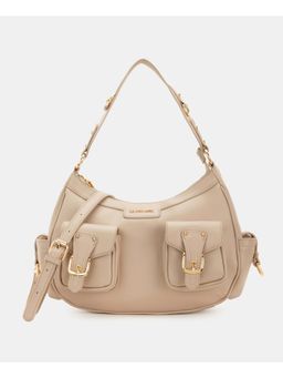 U.S. POLO ASSN. - Beige Alana Women Hobo Bag with Detachable Strap