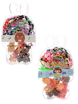 Stol'N - Multi-Color 28 Pieces Hair Clips & 120 Pieces Rubber Bands