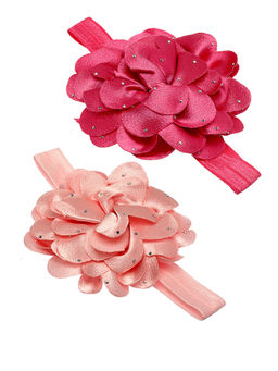 Stol'N - Pink & Peach Floral Applique Headbands (Pack of 2)