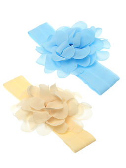 Stol'N - Sku Blue & Yellow Floral Applique Headbands (Pack of 2)