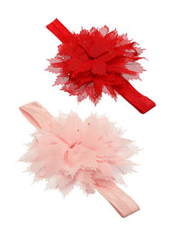 Stol'N - Pink & Red Floral Applique Headbands (Pack of 2)