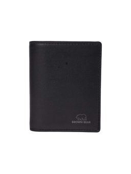 Brown Bear - Men's Premium Black Leather Tri-Fold Wallet