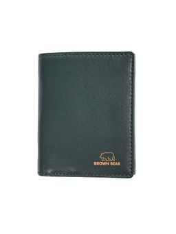 Brown Bear - Men's Premium Olive Green Leather Tri-Fold Wallet