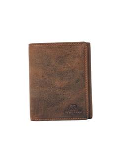 Brown Bear - Men's Premium Brown Leather Tri-Fold Wallet
