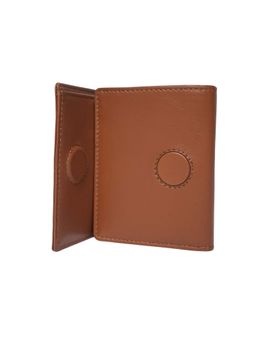 Brown Bear - Men's Premium Tan Leather Tri-Fold Wallet