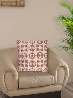 Maspar - Vintage Exotic Heritage Classic Folk 225 Gsm Cotton Embroidery Peach Medium Cushion Cover