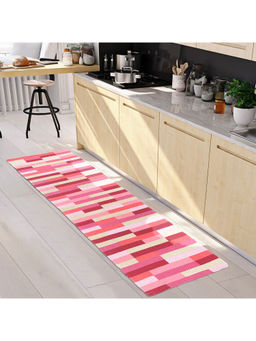 Saral Home - Lucier Cotton Printed Antiskid Runner, Pink